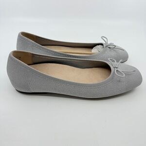 NEW Vionic Klara Knit Ballet Flats Comfortable Silver Bow 10‎ COMFORT CLASSIC